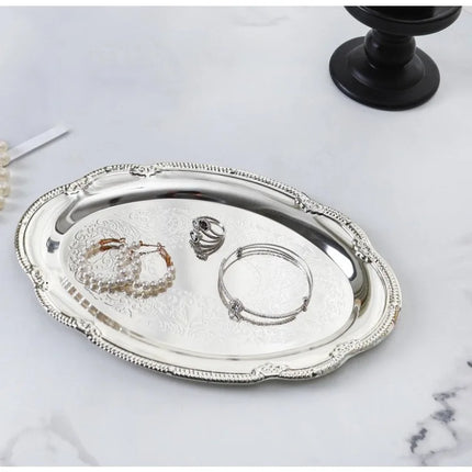 Vintage Embossed Silver Tray