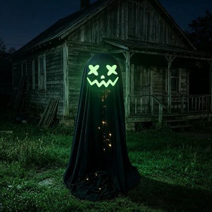 Luminous Halloween Standing Ghost Decor Adjustable Gothic Outdoor Light-up Ghost ED Lights Soft LED Lights Halloween Decor Prop