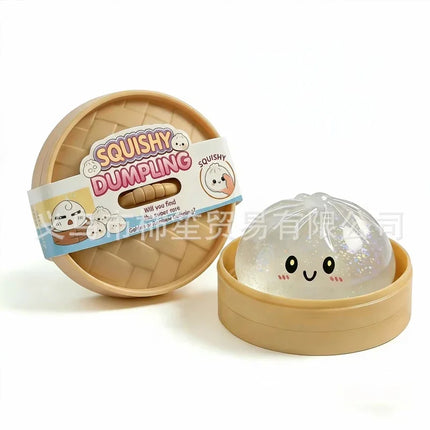 Halloween Ghost DumplingsToy Soft Slow Resilience Squishy Toy Fidget with Steamer Steamed Stuffed Bun Squishy Pinch Le