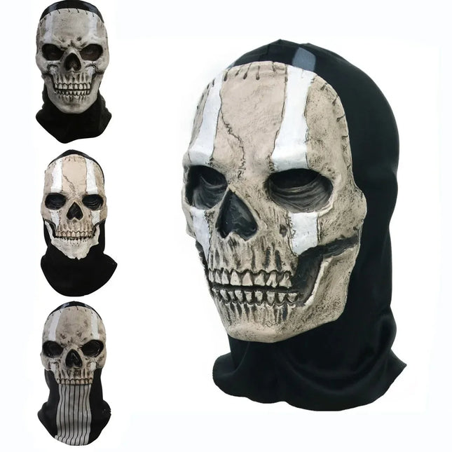 Unisex Cosplay Halloween Horror Ghost Skull Mask Latex Headgear Helmet Cosplay Perform Party Masquerade Prop
