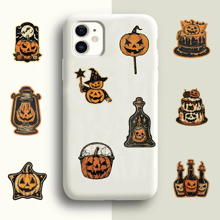 50/100PCS Retro Halloween Stickers Terrifying Pumpkin Luggage Phone Graffiti Laptop Wall Scrapbook Motorcycle DIY Gifts