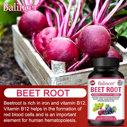 Beetroot - Supports heart and blood vessel health, supports blood pressure and cholesterol levels, antioxidant