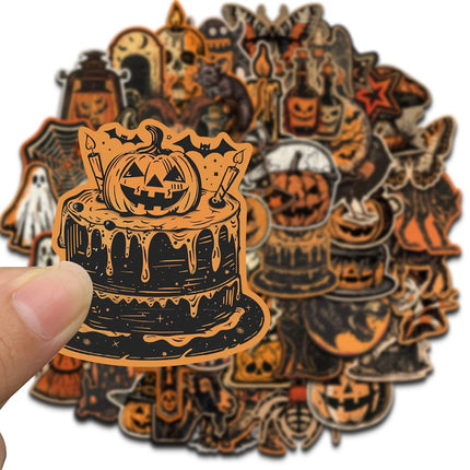 50/100PCS Retro Halloween Stickers Terrifying Pumpkin Luggage Phone Graffiti Laptop Wall Scrapbook Motorcycle DIY Gifts