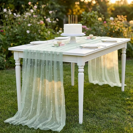 Pearl Tulle Table Runner