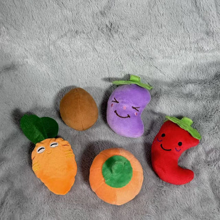 Dog Squeaky Toys Plush Animal Fruit Food Toy Durable Chew Interactive Toys Small Medium Dogs Cats Puppy Pet Supplies