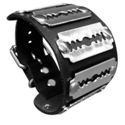 Halloween Punk Gothic Pu Leather Fashion Bracelet, Daily Holiday Party Costume Decoration, Hip-Hop Performance Handmade Outfit