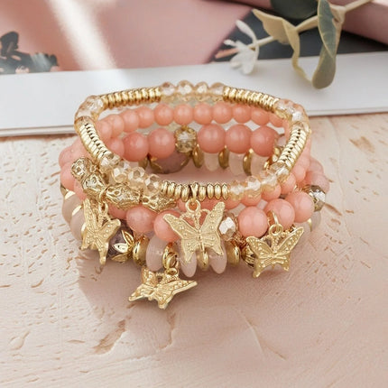 Butterfly Beaded Bracelet Set