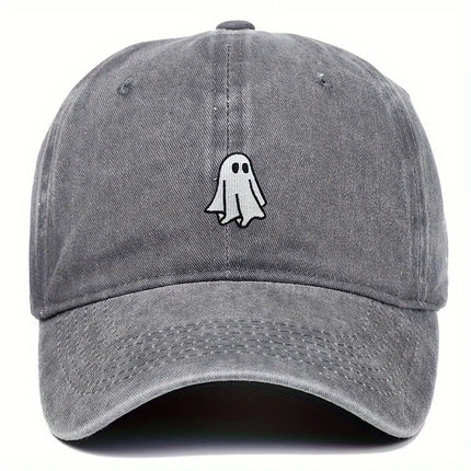 Halloween Embroidered Baseball Hat with Cute Ghost Pattern Simple Style Suitable for Men and Women