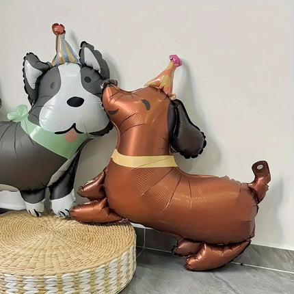 Foil Globos Happy Birthday Balloons Puppy Anime Husky Pug Dachshund Ballon Party Decorations Baby Shower Cute Pet Supplies Kids