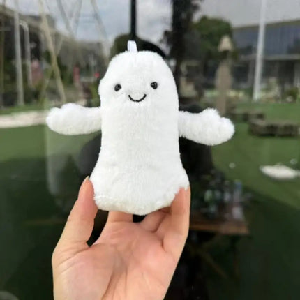 Halloween Cartoon Skeleton Bat Plush Doll Keychain; Creative Kids Bag Accessory Holiday Present